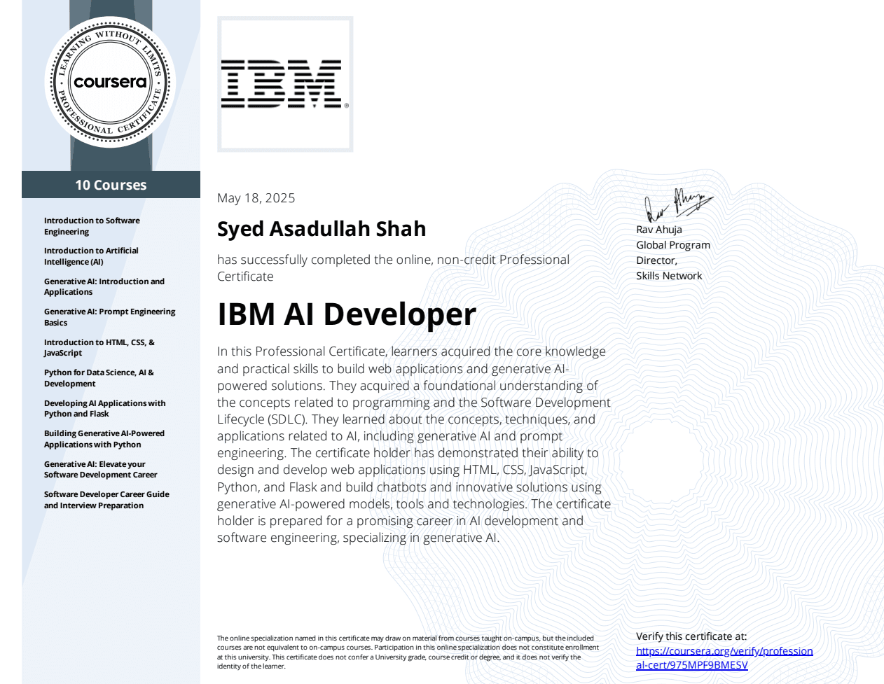 Frontend Professional Certificate
